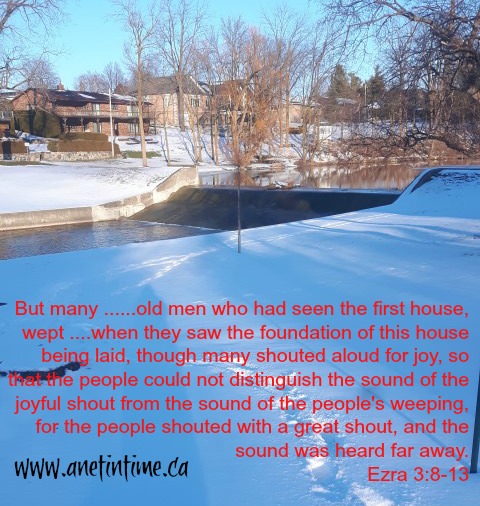 Weeping and Joy at the building of the foundations, Devotional from Ezra 3:8-13.