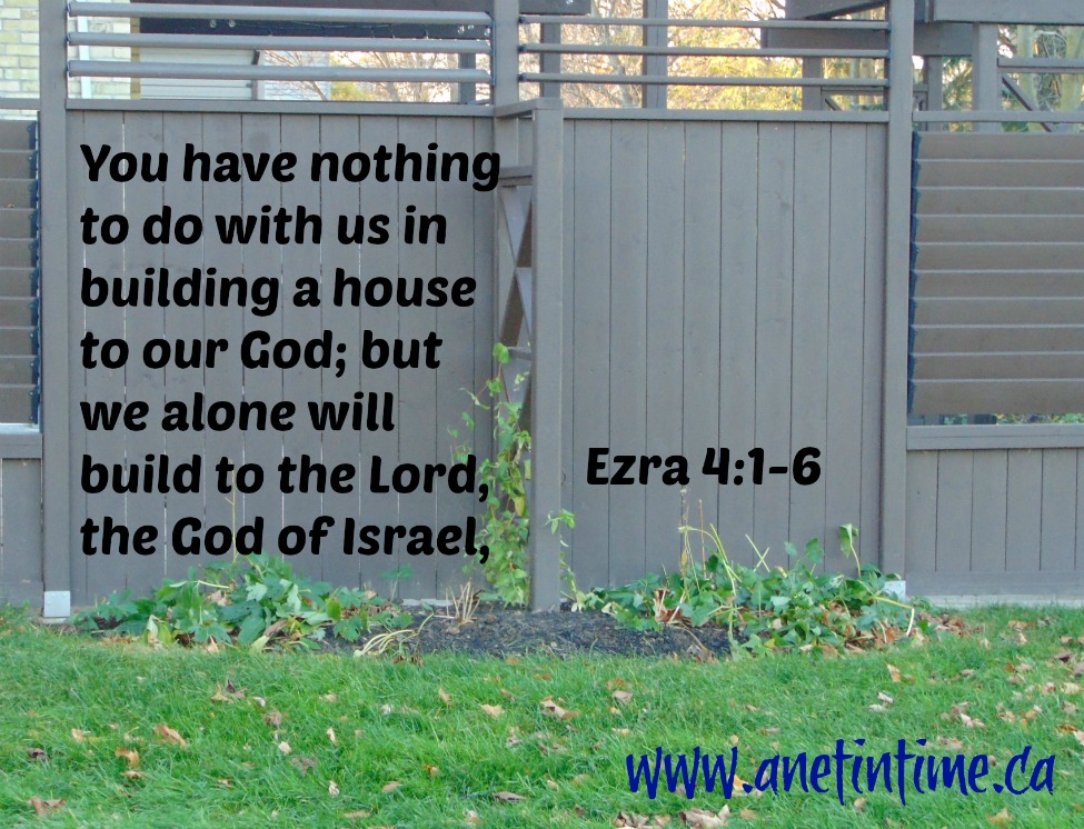 Devotional from Ezra 4:1-6 about the opposition the Israelites faced building the temple.