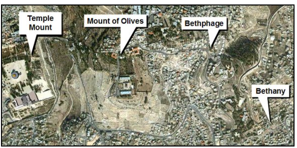 Map of mount of olives