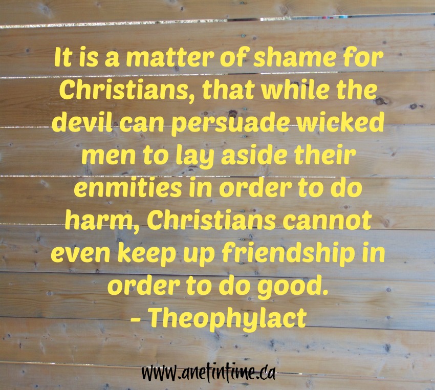 quote from Theophylact on wood background