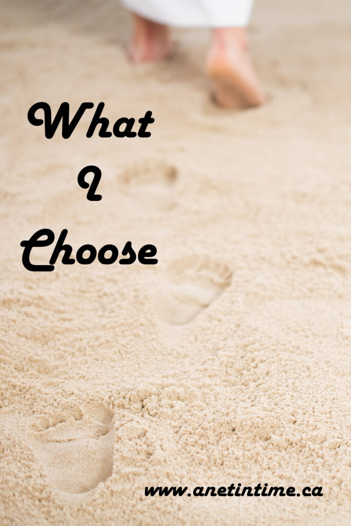 What I choose text over image of footprints in sand
