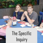 the specific inquiry text with two people sitting at table