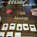 I Took Advantage, text with image of playing a card game