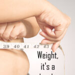 Weight, it's a battle weight, it's a battle (text) and image of person measure waist with measuring tape