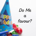 text do me a favour, image of party hat favour