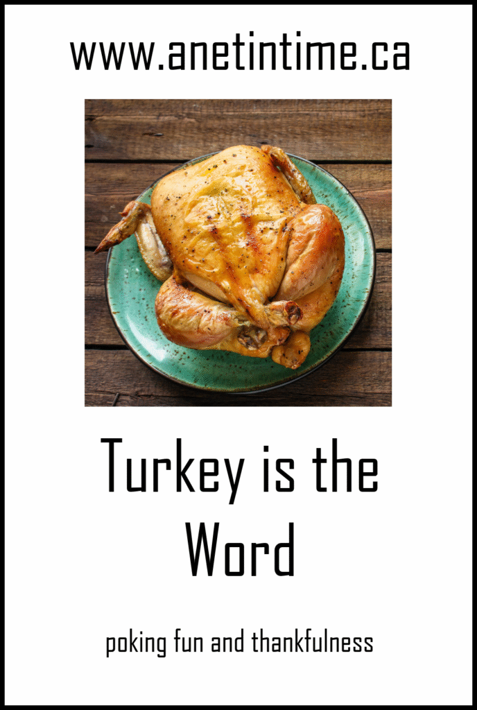 image of a turkey roast,
text: Turkey is the Word