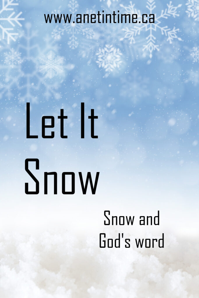 Let it snow.  text over a picture of snowflakes