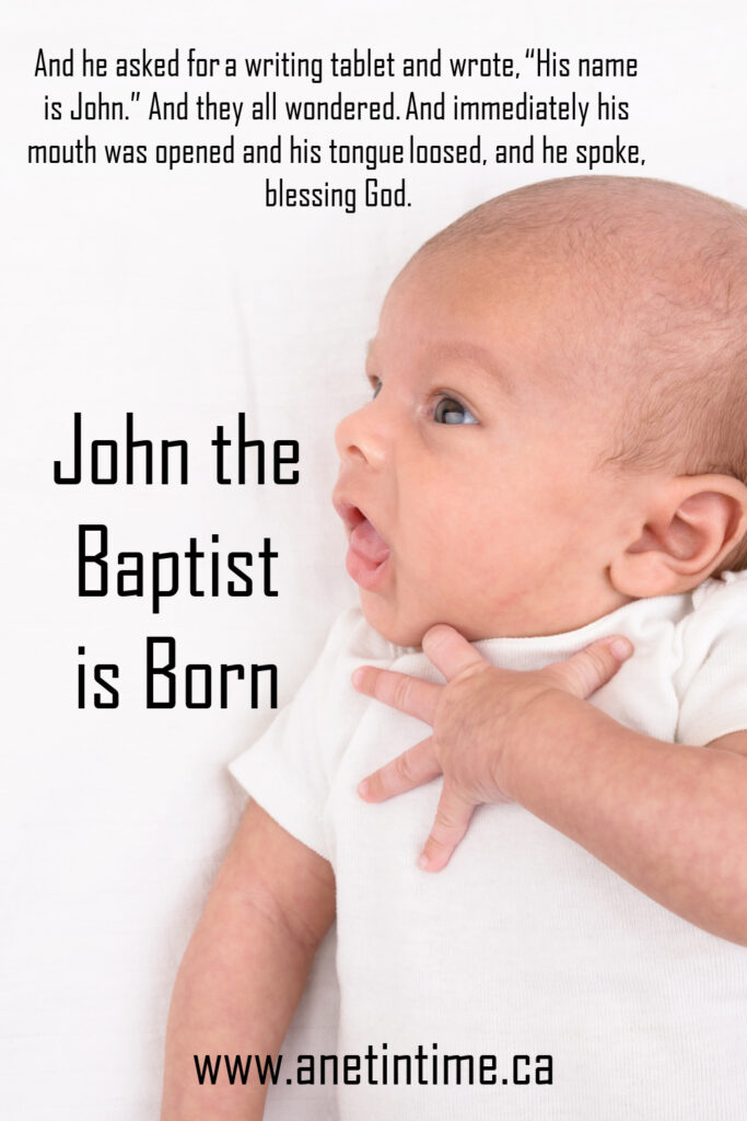 image of baby.
Text: John the Baptist is born
