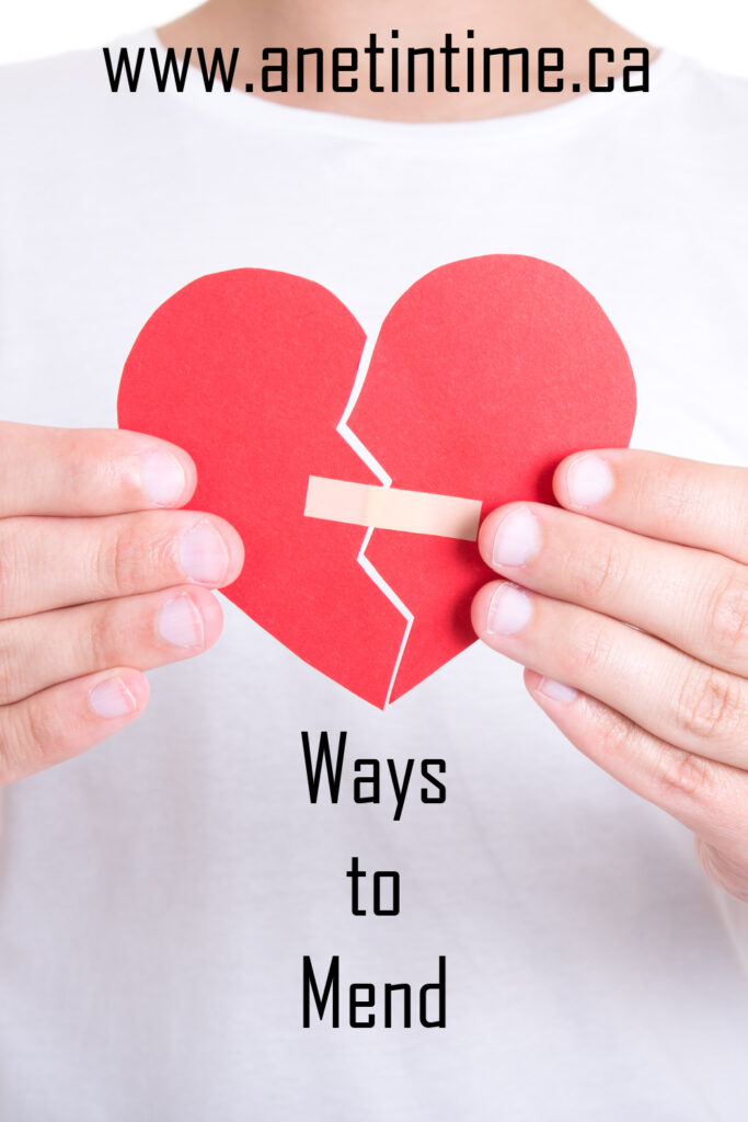 text: ways to mend
image: paper heart mended with a bandaid