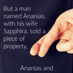 picture of fingers crossed behind the back. Text Ananias and Sapphira