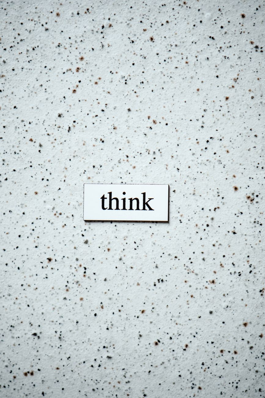 think written on white label