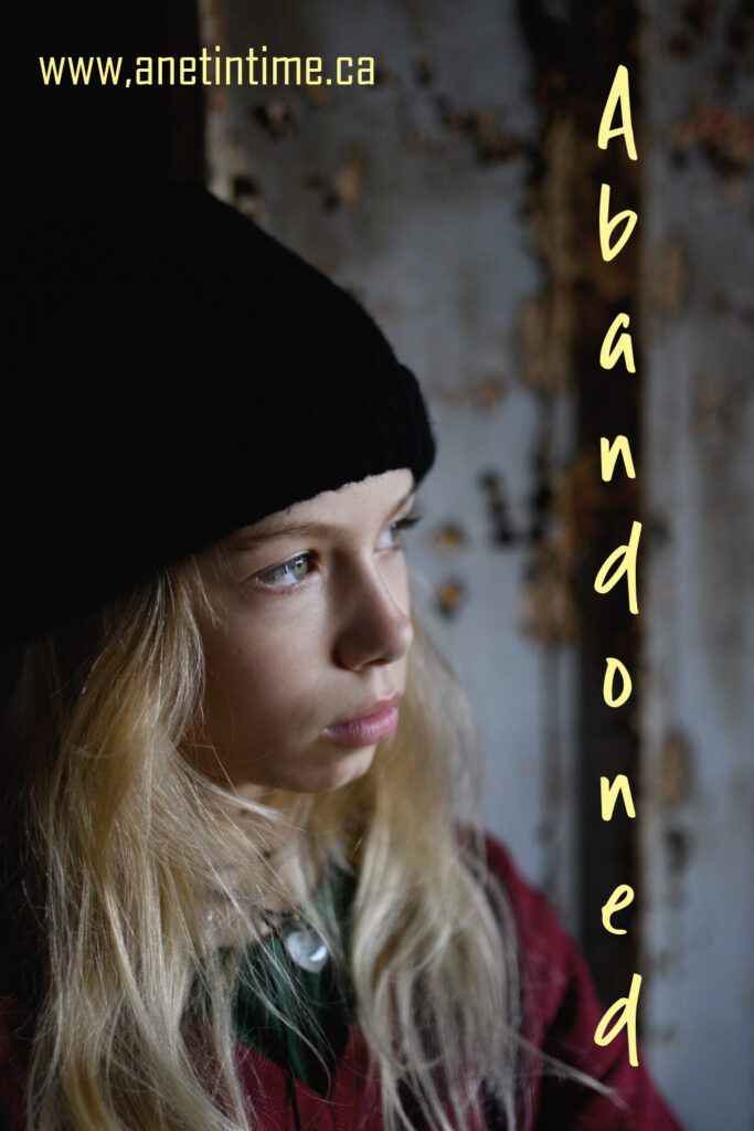 image of teenage girl in dirty room.  Text says Abandoned