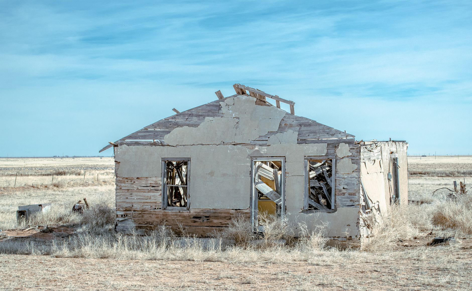 ruined house in desert